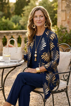 Seraphina | Metallic Palm Print 3-Piece Set
