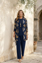 Seraphina | Metallic Palm Print 3-Piece Set