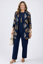Seraphina | Metallic Palm Print 3-Piece Set