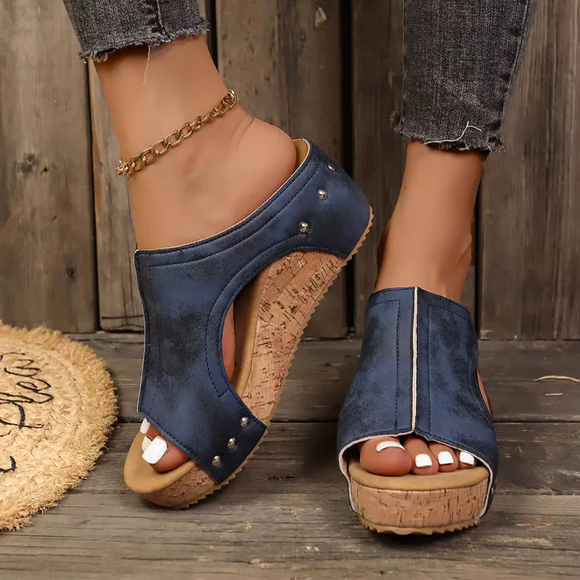 Cassidy | Cork Wedge Mule Sandal