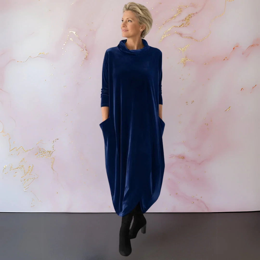 Vivienne | Cocoon Cowl-Neck Maxi Dress