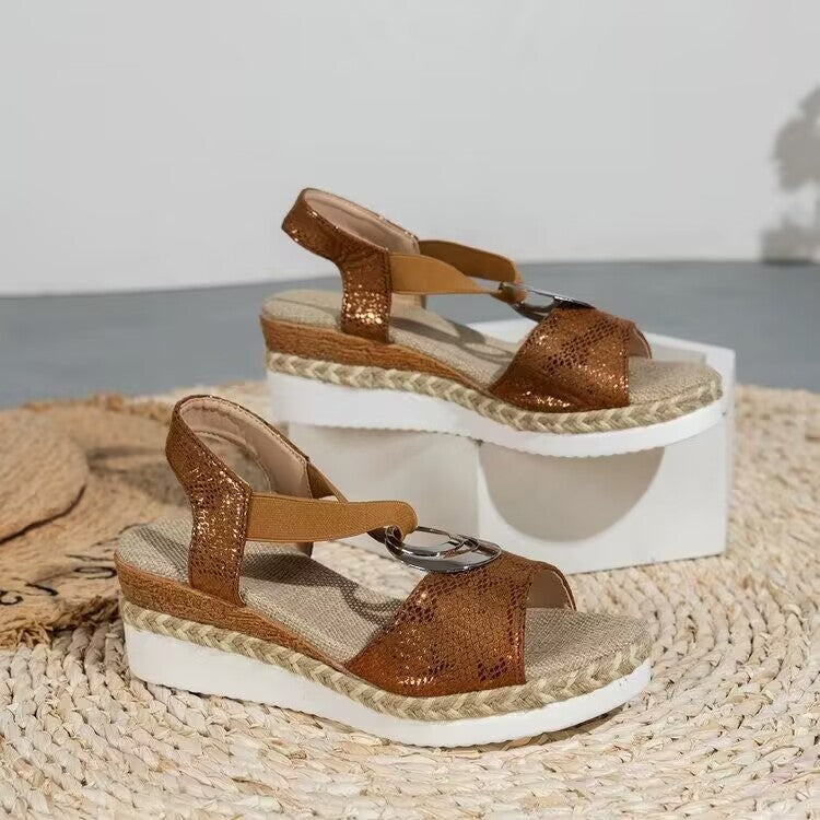 Riviera | Snake Print Wedge Sandal