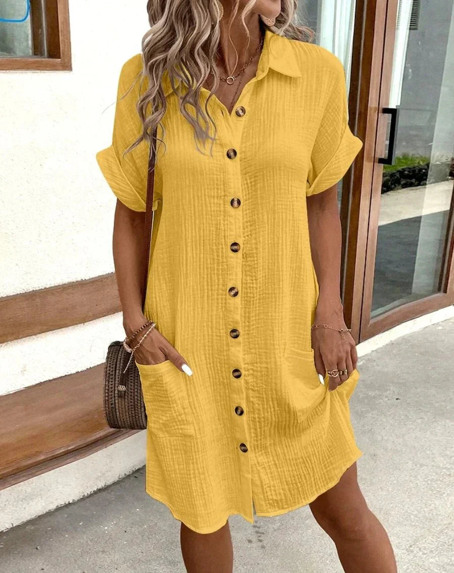 LUCETTE - COMFORTABLE BUTTON SHIRT DRESS