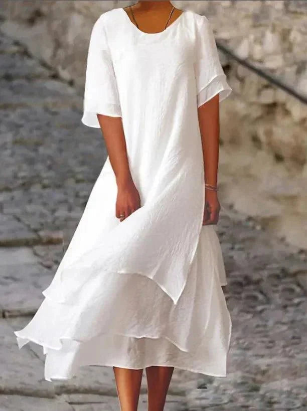 JASMINE – Layered Flowy Midi Dress