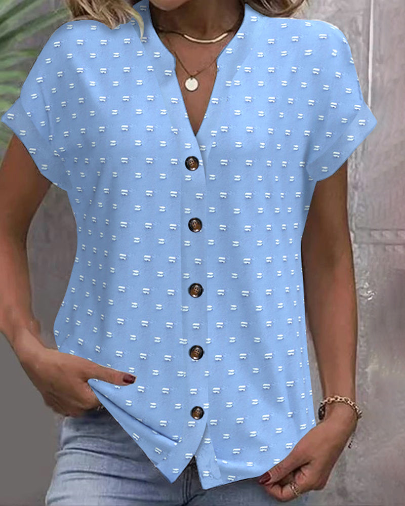 Lila™ | Button Down V-Neck Shirt