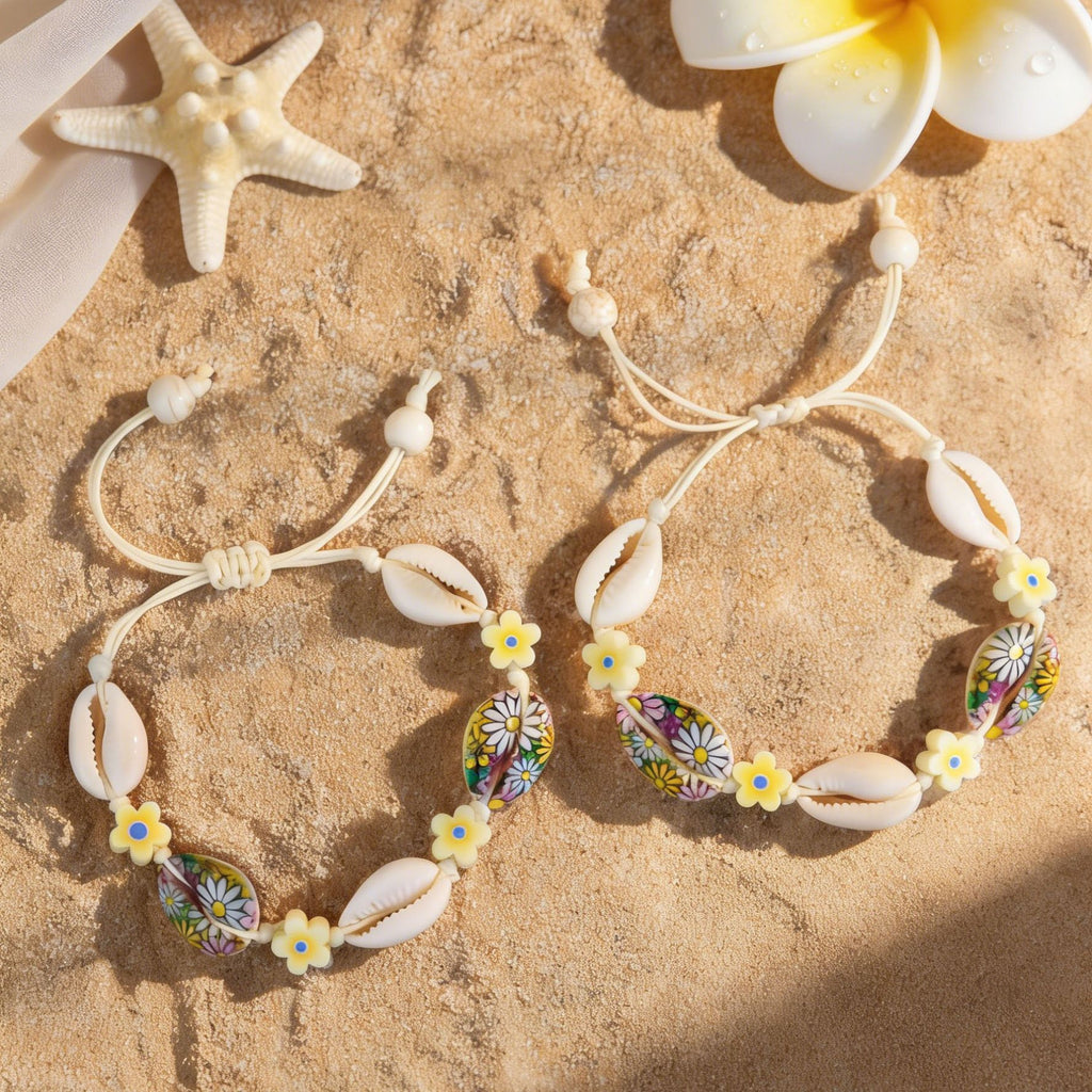 Isla | Cowrie Shell & Flower Bracelet