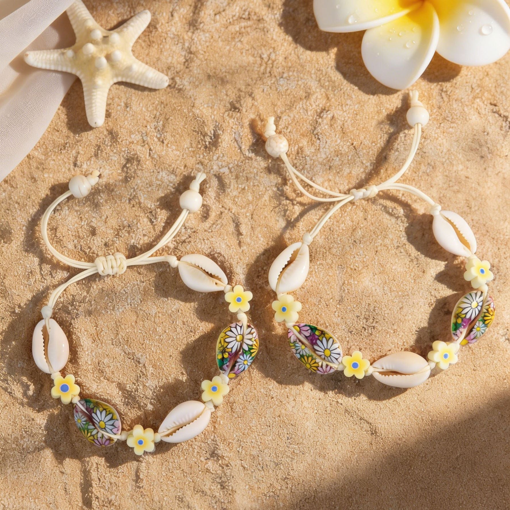 Isla | Cowrie Shell & Flower Bracelet