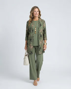 Seraphina | Metallic Palm Print 3-Piece Set