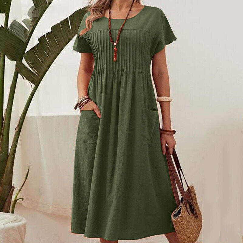 Sienna | Pintuck Midi Dress