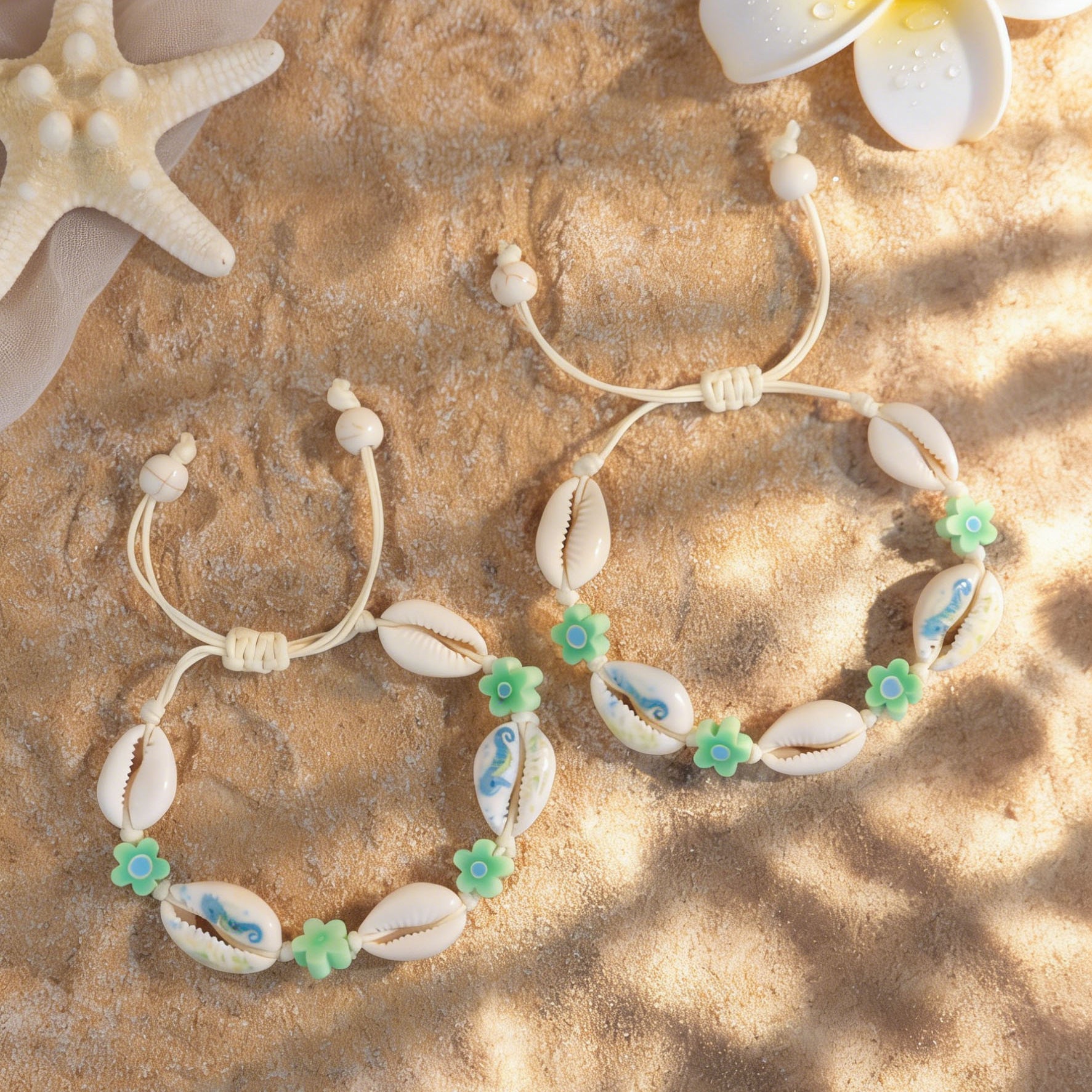 Isla | Cowrie Shell & Flower Bracelet