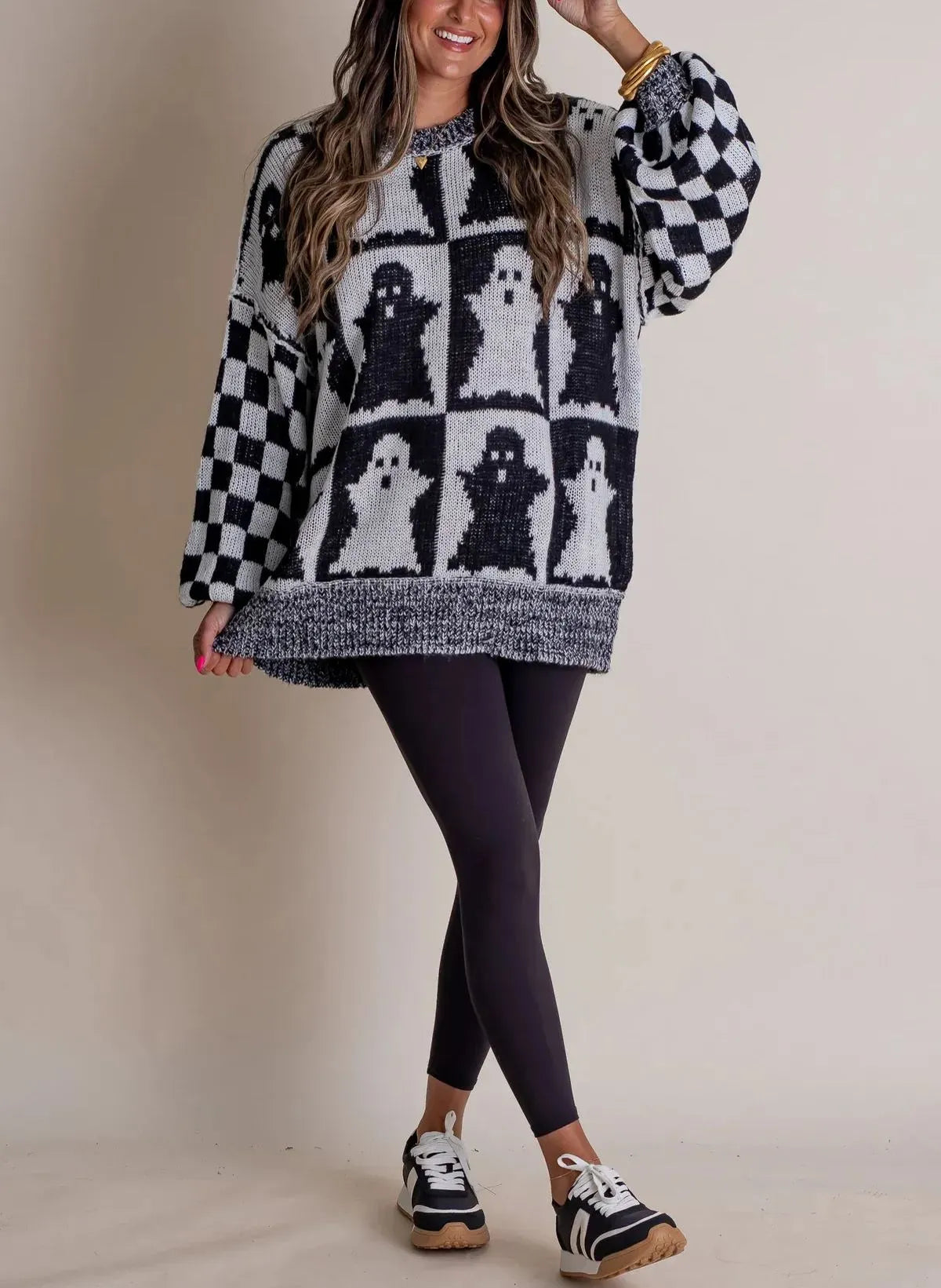 Madeline™ | Checkered Knit Sweater