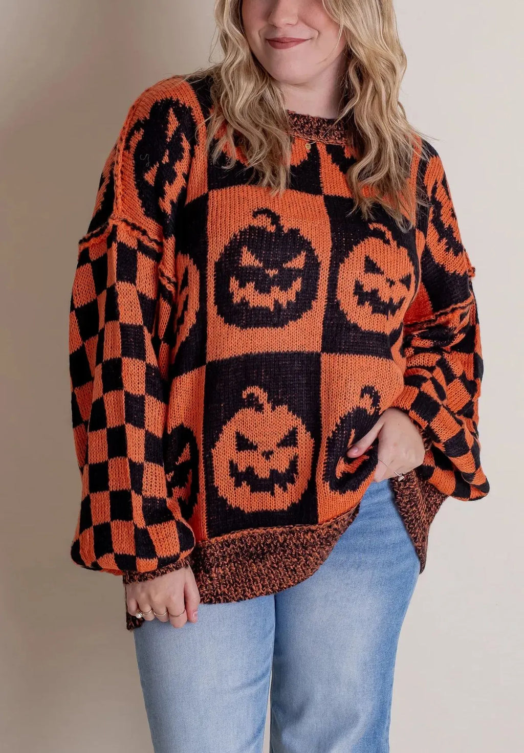 Madeline™ | Checkered Knit Sweater