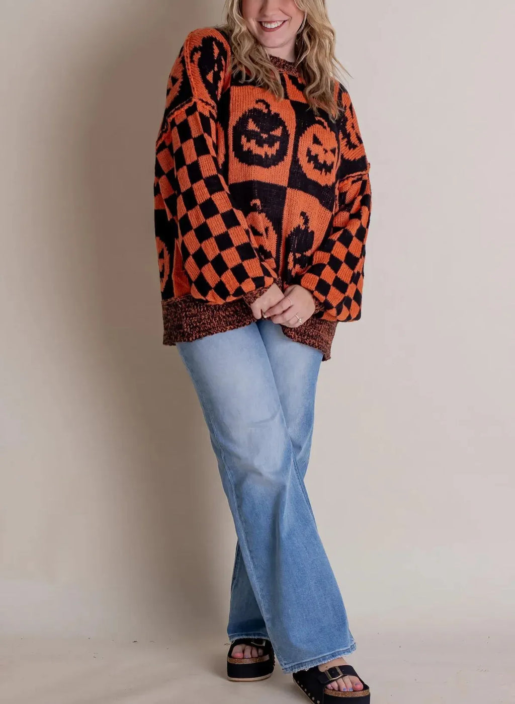 Madeline™ | Checkered Knit Sweater