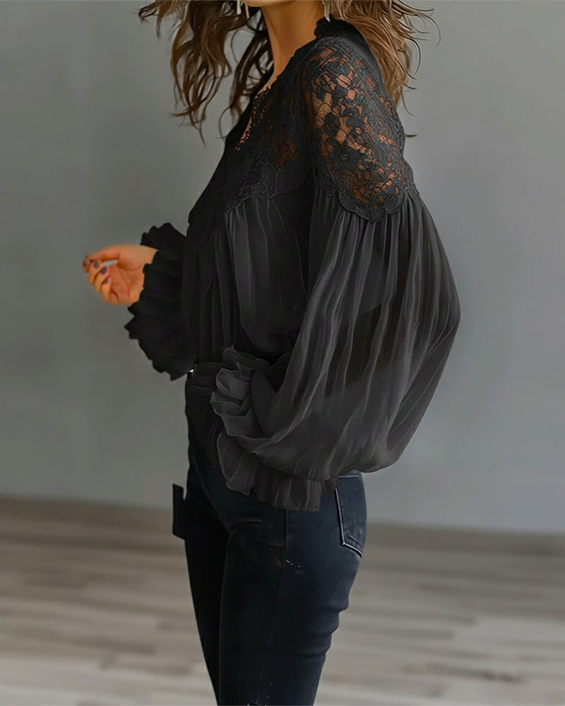 Mia™ | Lace Collar Blouse