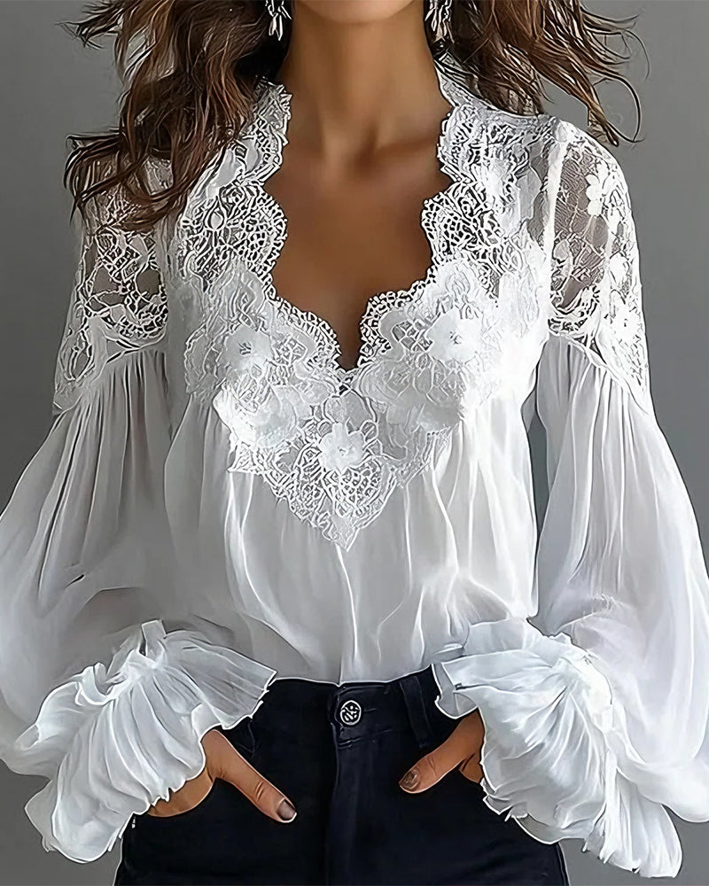 Mia™ | Lace Collar Blouse