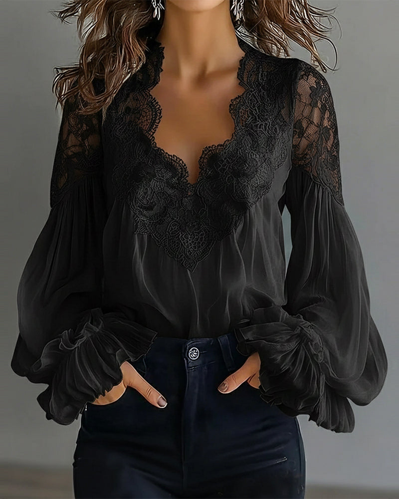 Mia™ | Lace Collar Blouse