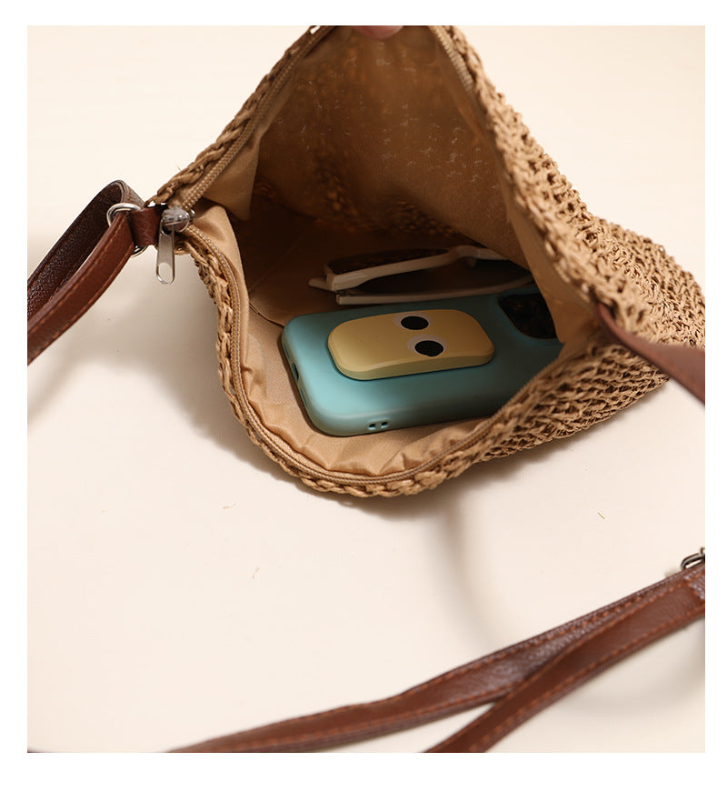 Camille | Woven Straw Crossbody Bag