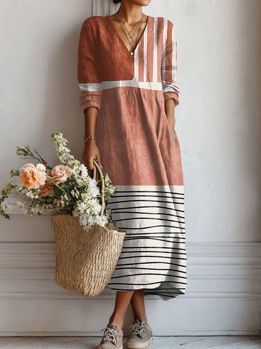 Marlène | Color Block Maxi Dress