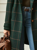 Renora™ | Elegant Checked Wool Coat