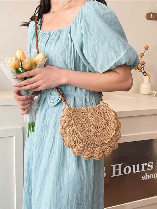 Soleil | Crochet Scallop Crossbody Bag