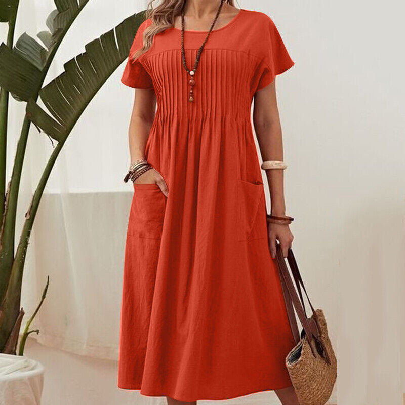 Sienna | Pintuck Midi Dress