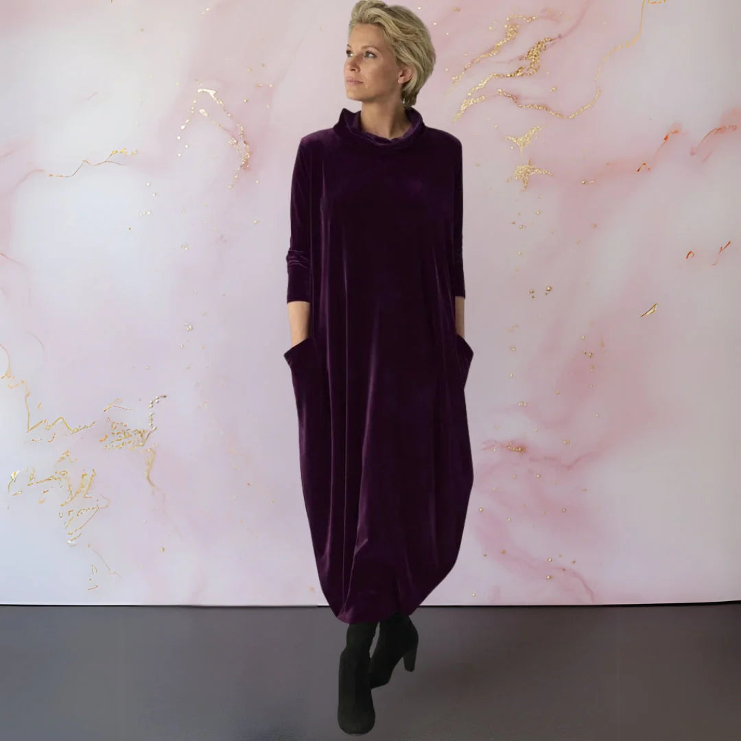 Vivienne | Cocoon Cowl-Neck Maxi Dress