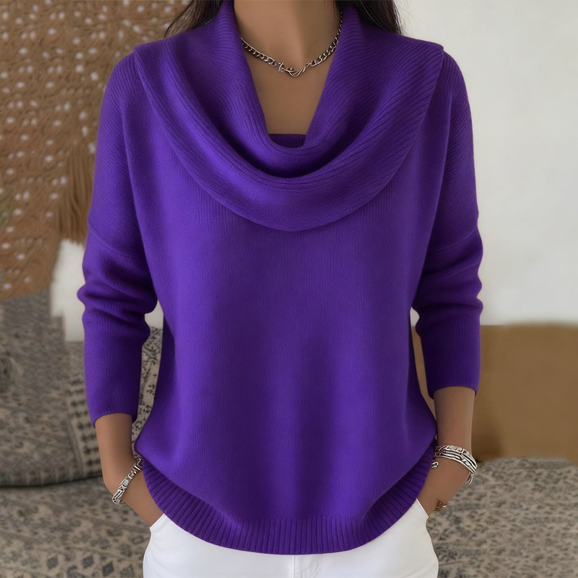 Celeste | Cowl Neck Knit Sweater