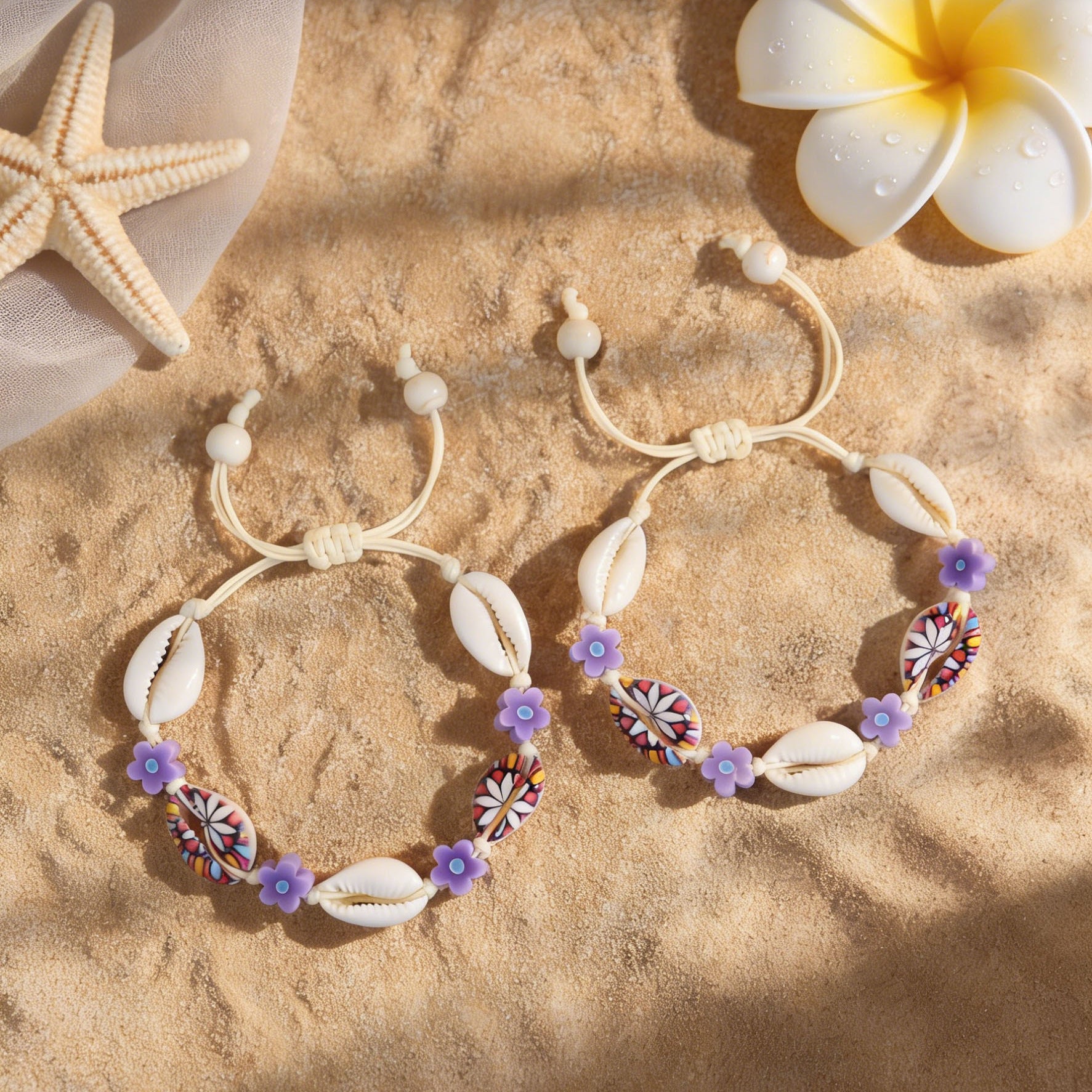 Isla | Cowrie Shell & Flower Bracelet