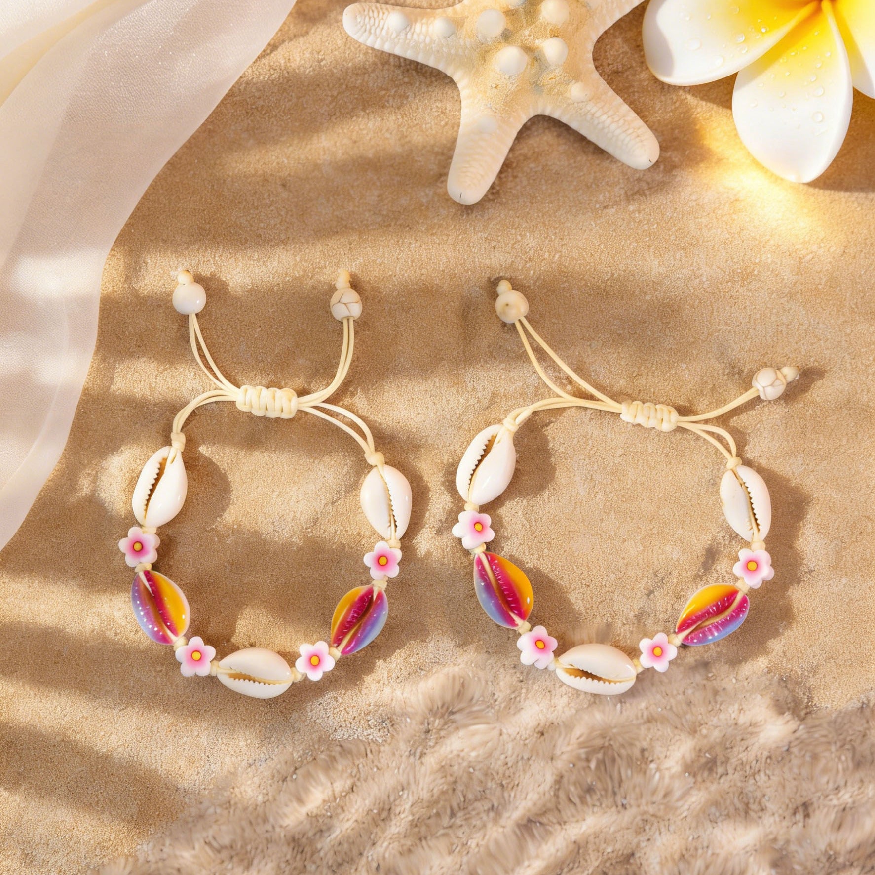 Isla | Cowrie Shell & Flower Bracelet