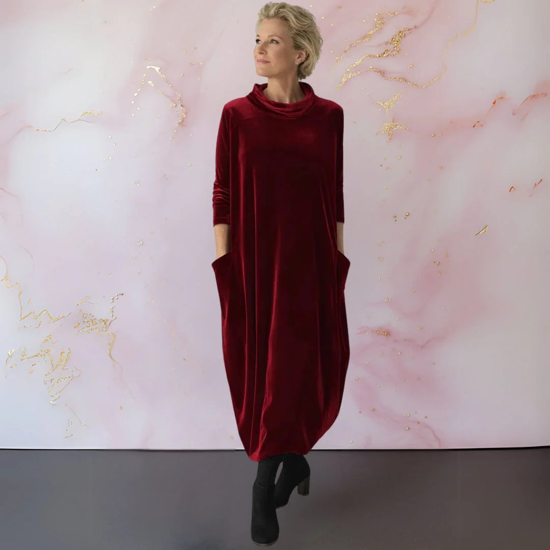 Vivienne | Cocoon Cowl-Neck Maxi Dress