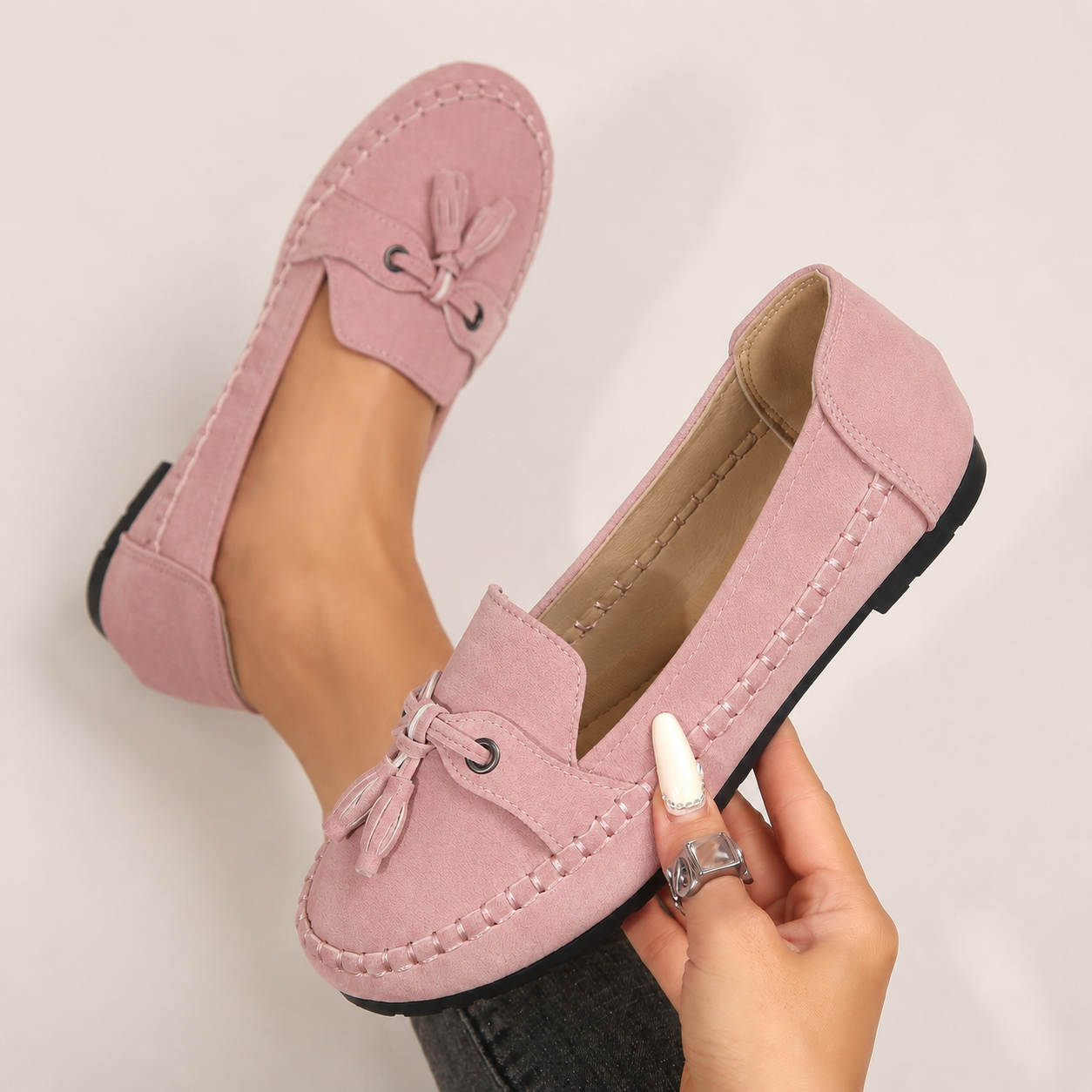 Norah | Tassel Bow Moccasin Loafers