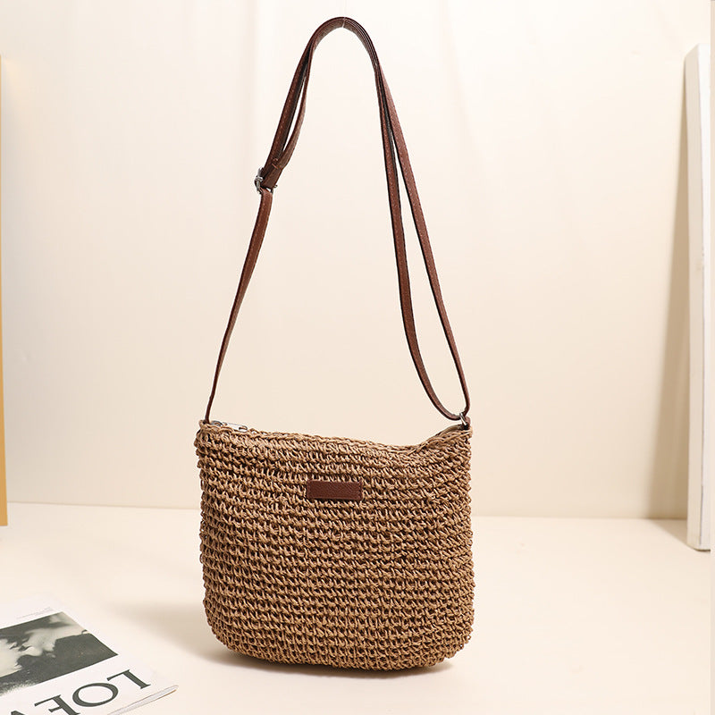 Camille | Woven Straw Crossbody Bag