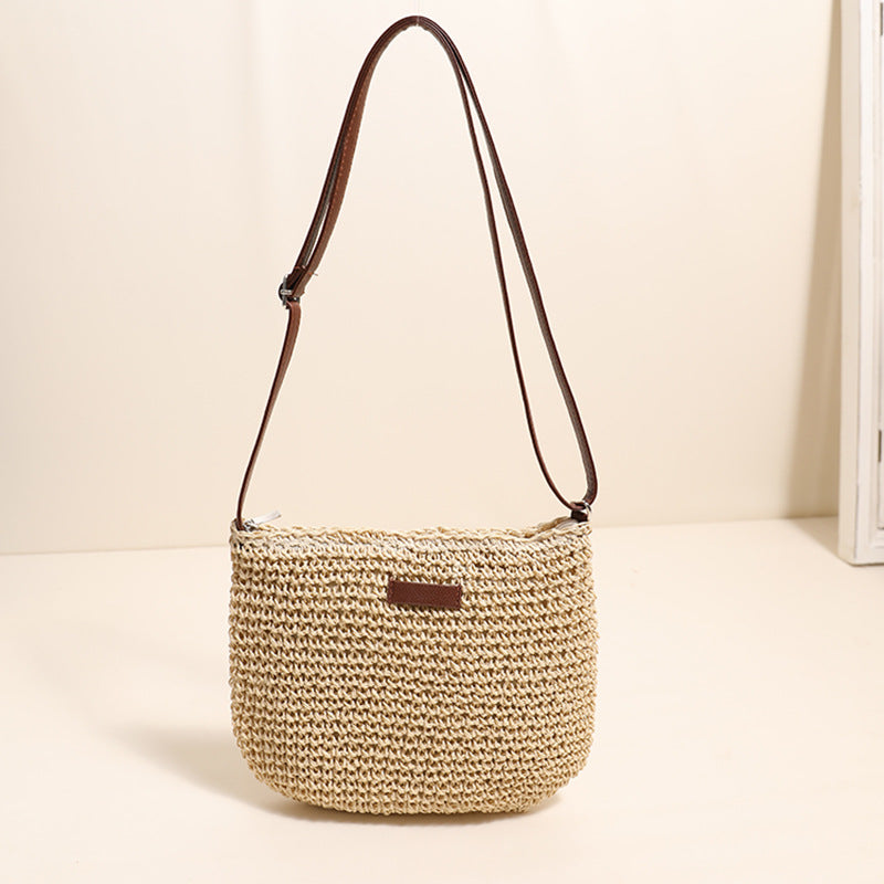 Camille | Woven Straw Crossbody Bag