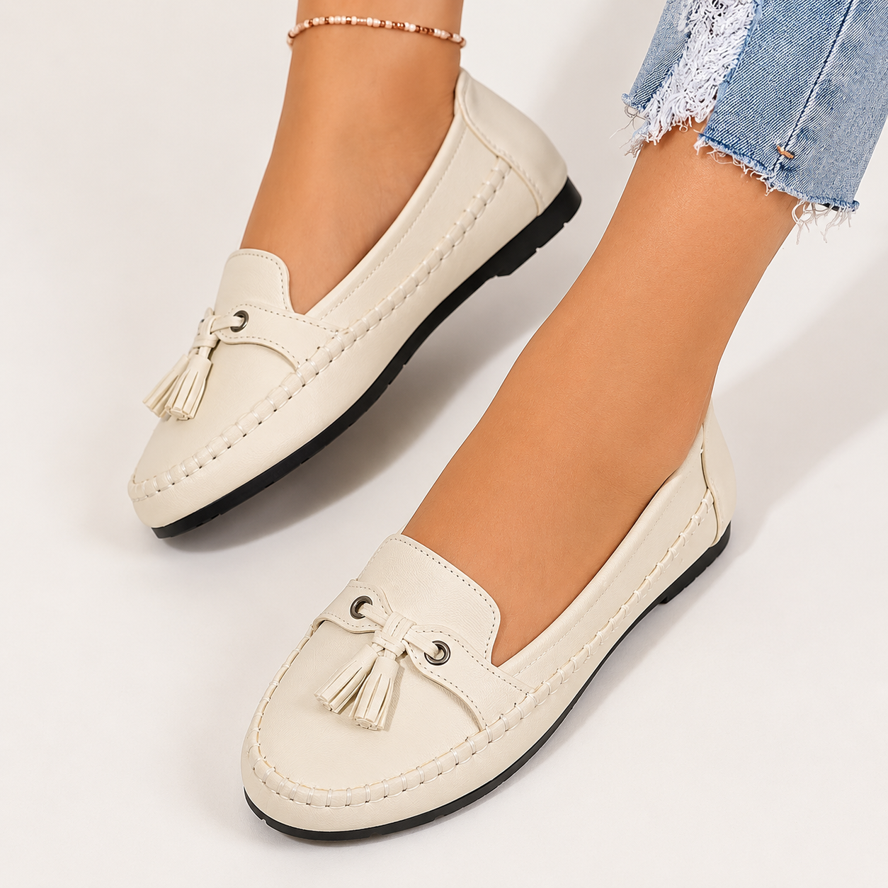 Norah | Tassel Bow Moccasin Loafers