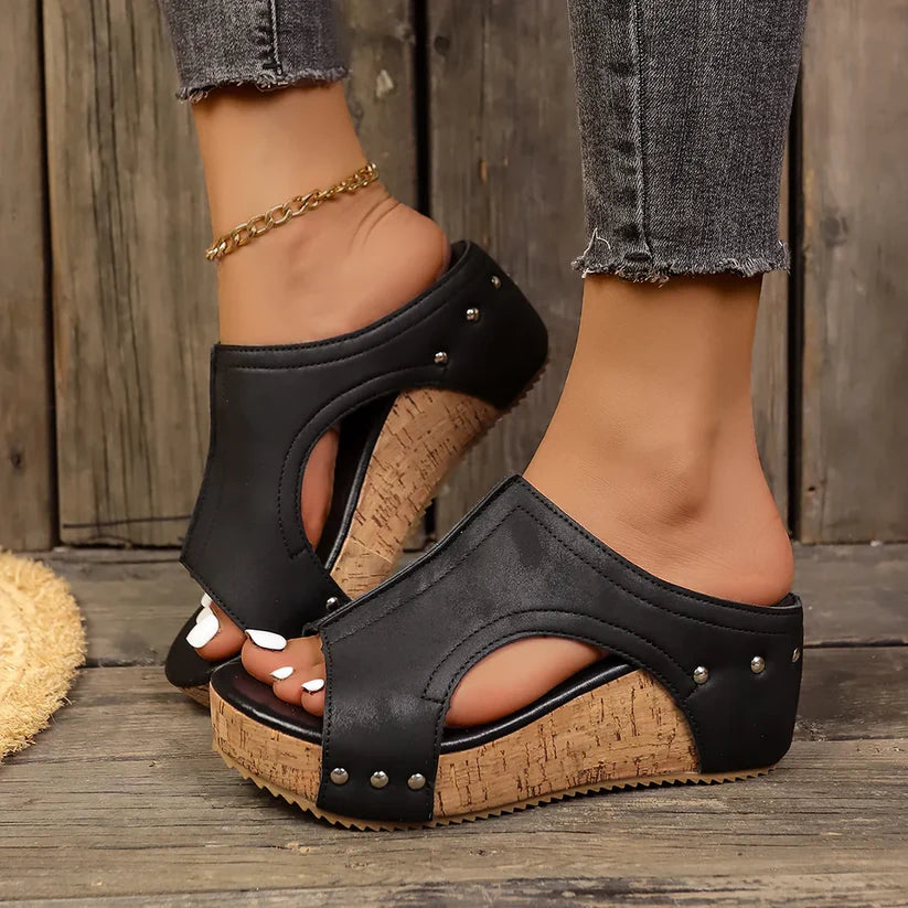 Cassidy | Cork Wedge Mule Sandal