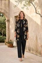 Seraphina | Metallic Palm Print 3-Piece Set