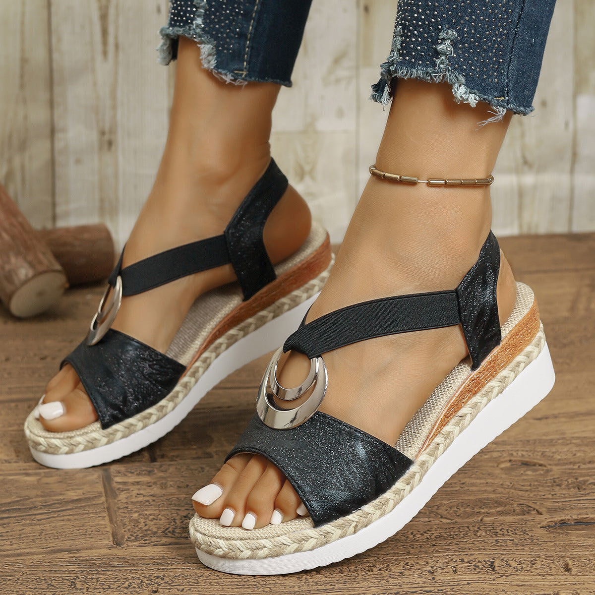 Paloma | Metallic Wedge Sandal
