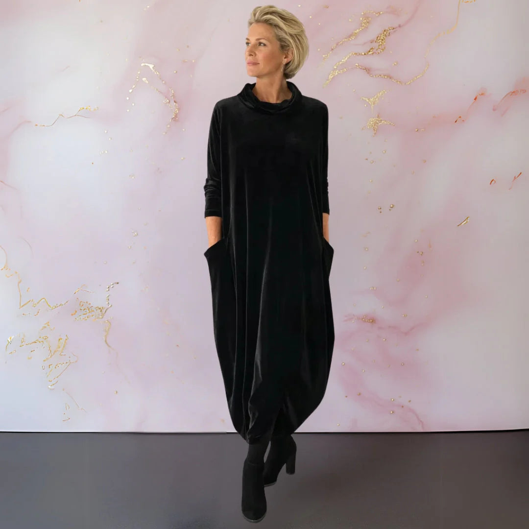 Vivienne | Cocoon Cowl-Neck Maxi Dress