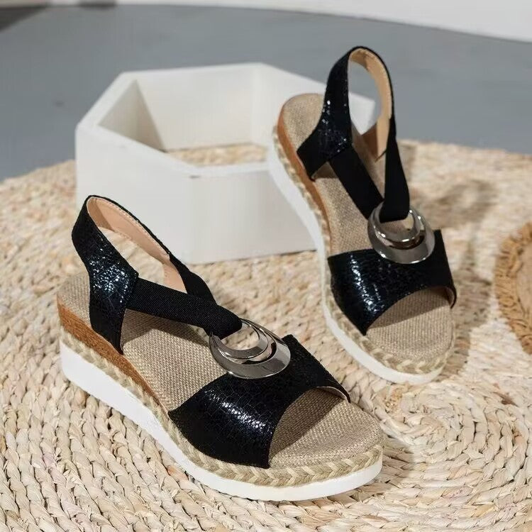 Riviera | Snake Print Wedge Sandal